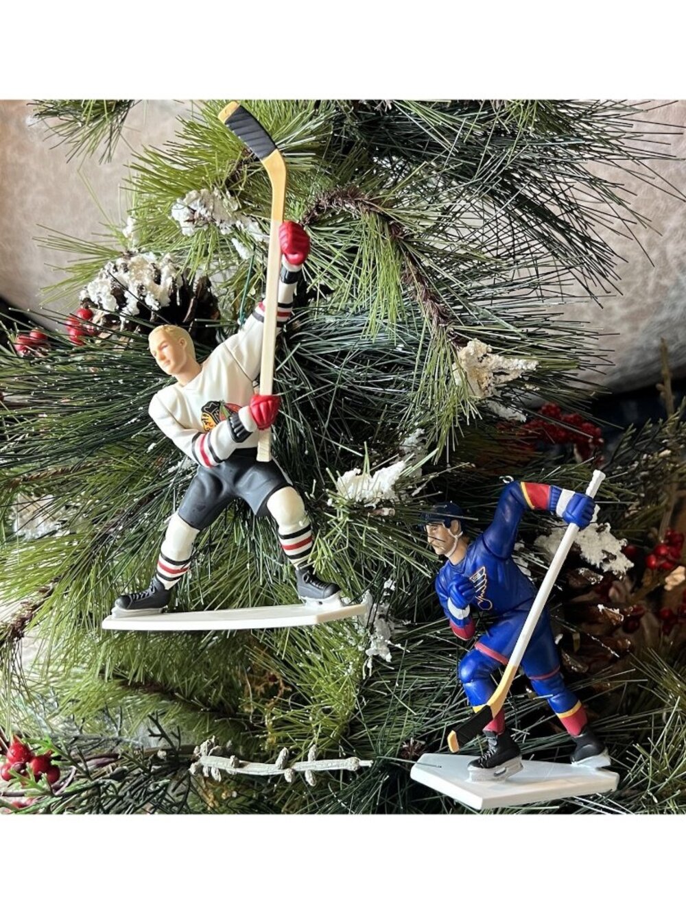 Brett Bobby Hull Starting Lineup Vintage Christmas Tree Ornaments 1996 Retro
